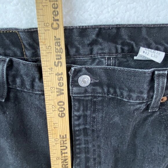 Levis 505 Jeans Mens 42x30 (40x30) Black Regular Fit Straight Leg Denim Workwear - Picture 7 of 11